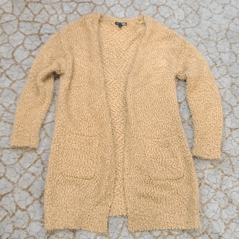 Tan Fuzzy Soft Cardigan